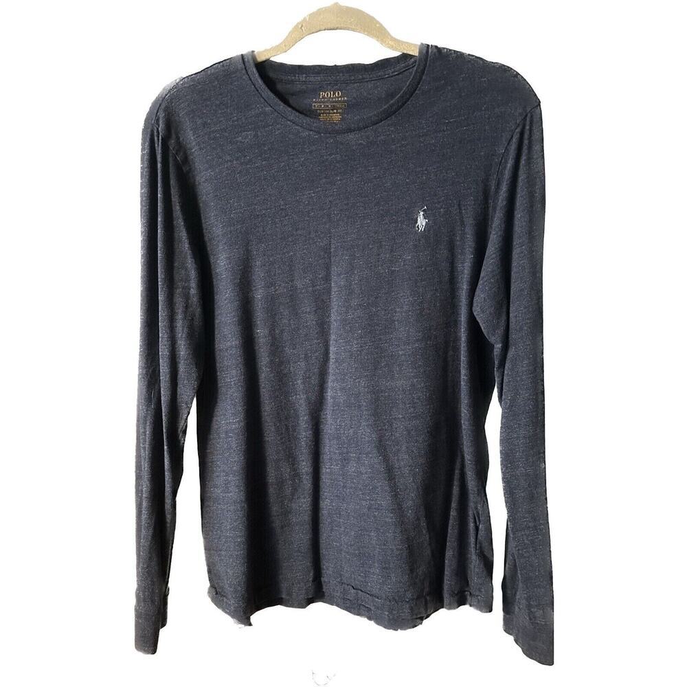 Men’s Polo by Ralph Lauren Long Sleeve Tee Shirt Size Large Blue Heather